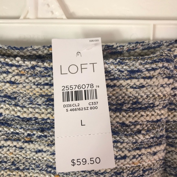 Loft Periwinkle and Cream Specked Twead Skirt - Picture 3 of 6